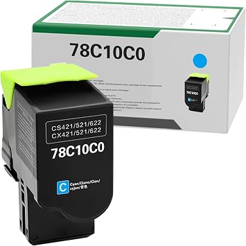78C10C0 Cyan Remanufactured Toner Cartridge Replacement for Lexmark CS521 CX522 CX421 CS521dn CS622de CS421 CX622 CS421dn CX421adn CX625ade Printer 1400 Pages