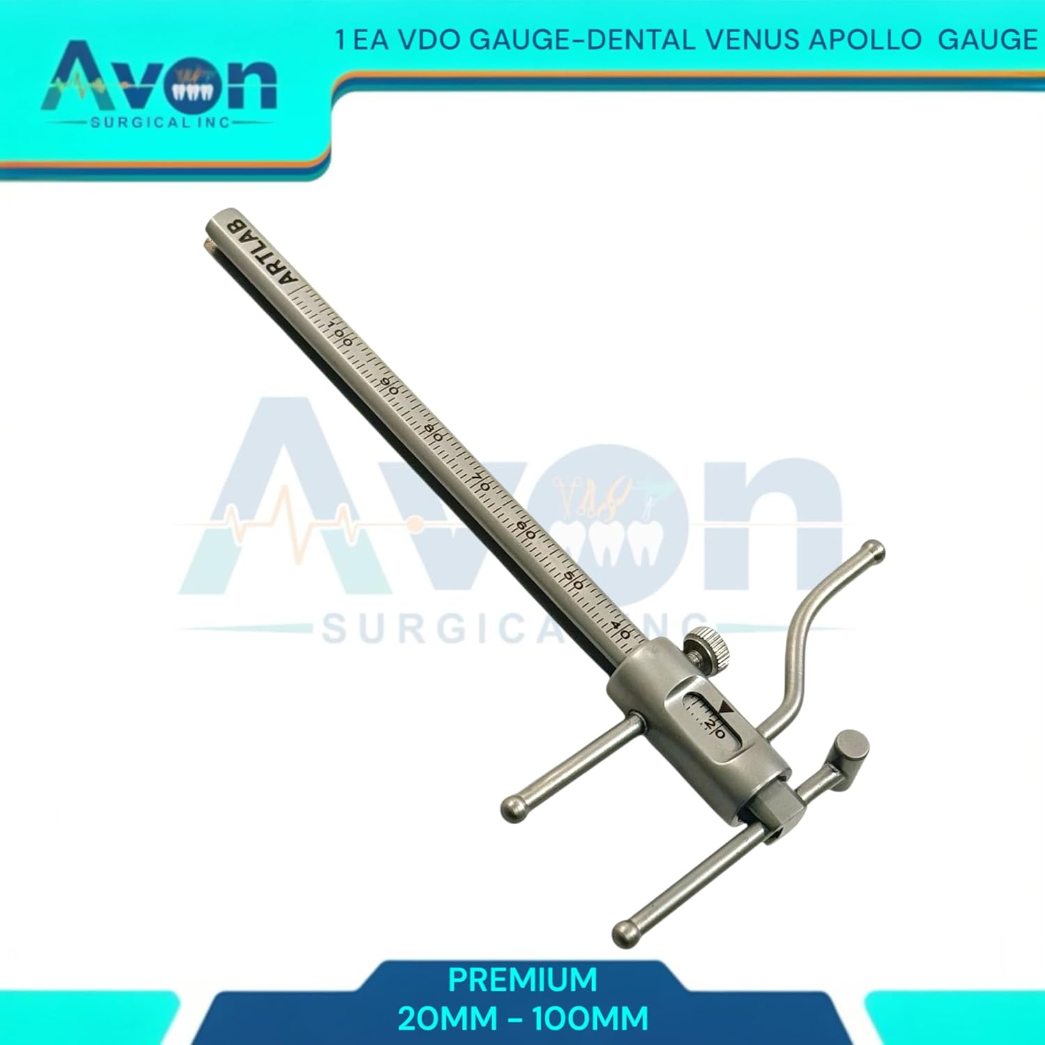 1 Piece | Dental Gauge | Bracket Height Moveable Adjustable Locator | Positioning Measuring | Dentist Lab Measuring Instruments (VDO Dental Venus Apollo Gauge)
