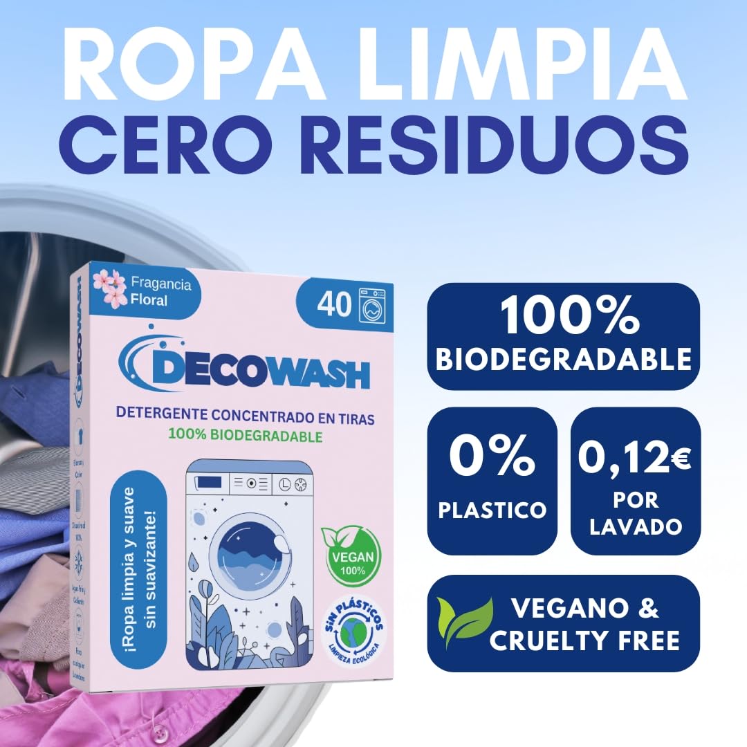 Arkusze detergentu (do 400 prania) – ekologiczne, hipoalergiczne, zapach kwiatowy, biodegradowalne, bez plastiku – idealne do skóry wrażliwej, do prania ręcznego i w pralce