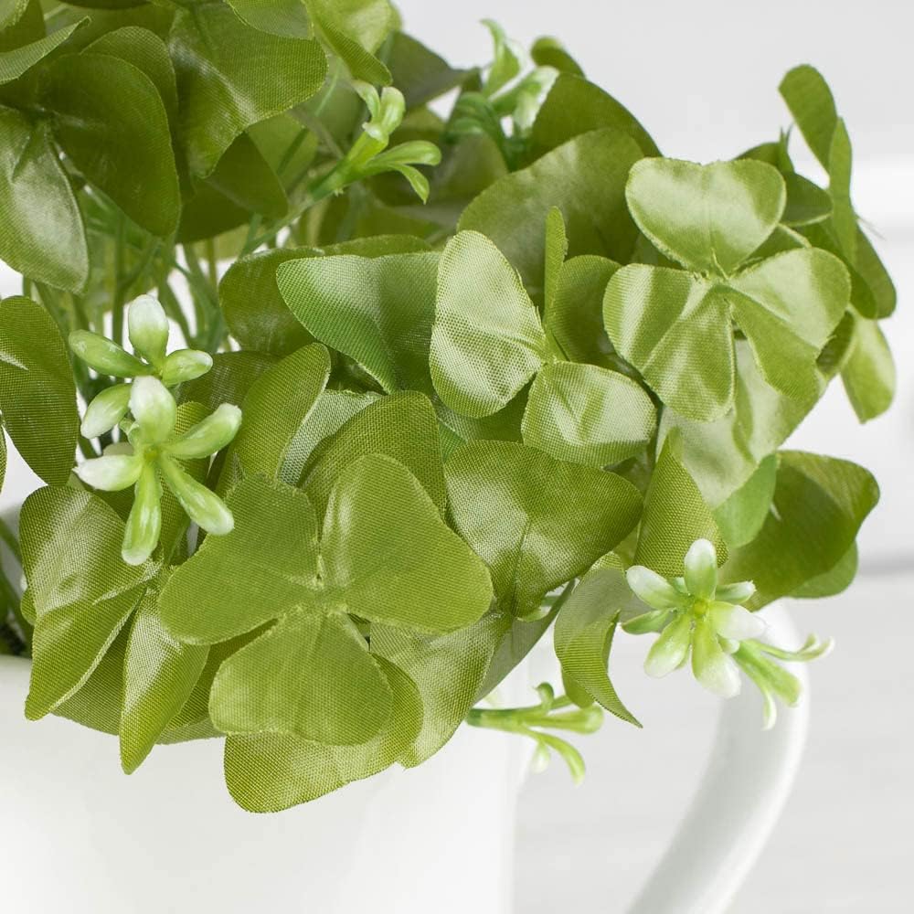 Factory Direct Craft Artificial Shamrock Silk Flower Bush - Pack of 2 Fake Clover Plants for St Patricks Day, Irish Themes and Saint Paddy's Displays (Size: 9" H)