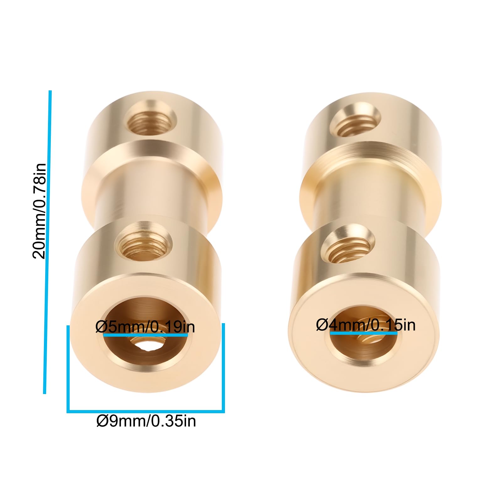 Briny River 4 Pcs 4mm to 5mm Brass Shaft Coupling Joint Connector Suitable for Remote Control Model(with Screws) - Image 4