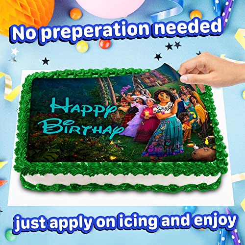 8.3 Encanto Cake Topper –Square Edible Birthday Cake Decorations, Happy Birthday Cake #TOP4