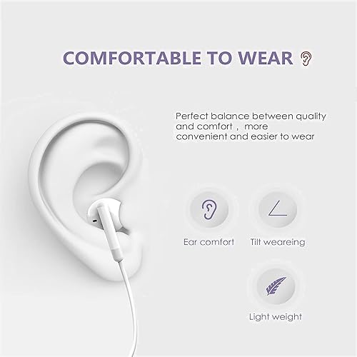 Miniatura 3 de Paquete de 2 auriculares tipo C con cable para iPhone 15, 16, 17 Pro Max, auriculares USB C con micrófono y auriculares con cancelación de ruido