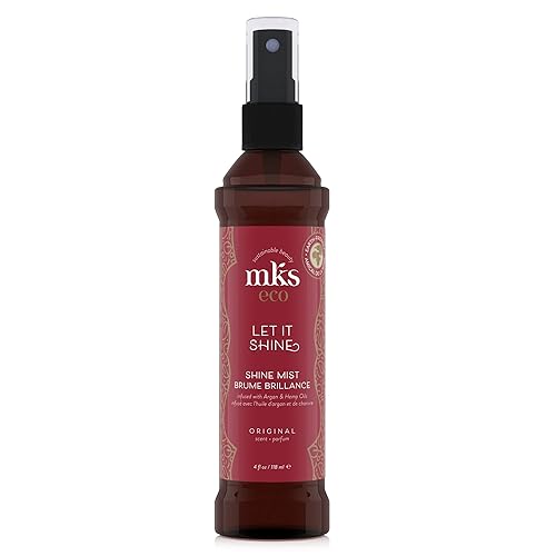 Miniatura 1 de MKS Eco Let It Shine aroma original 4 fl oz brillo y spray para el cabello refresca el brillo suaviza el encrespamiento y los vuelos con aceite de