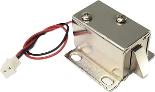 12V Electric Solenoid Lock – Fail-Unlocked Cabinet Door Lock, Normally Open, Mini Latch Lock for Drawers, Lockers, Access Control, DIY Projects (DC 12V, Metal Tongue, Auto Return Spring)