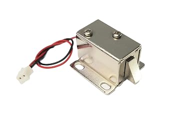 12V Electric Solenoid Lock Fail-Unlocked Cabinet Door Lock, Normally Open, Mini Latch Lock for Drawers, Lockers, Access Control, DIY Projects DC 12V, Metal Tongue, Auto Return Spring