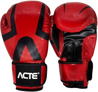 Luva de Boxe e Muay Thai Premium - Vermelho e Preto - 12oz - P16-12 - Acte Sports