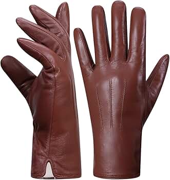 Harssidanzar Leren winterhandschoenen voor dames, echt lamsleer