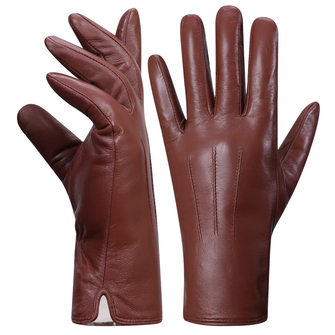 Harssidanzar Lederhandschuhe Damen,Winter Warmes Kaschmirfut