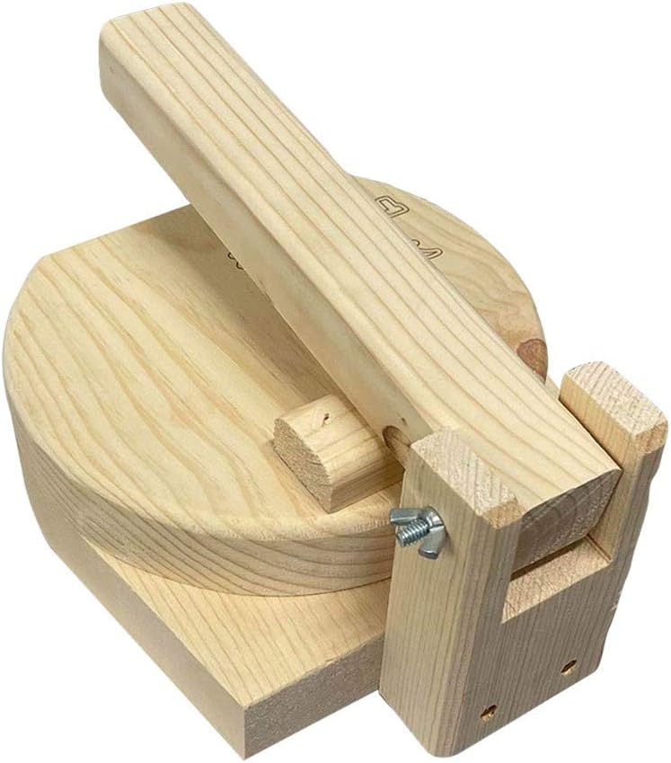 10" Round Wooden Tortilla Press Empanadas Corn Flour Tacos Dough Pressing Maker