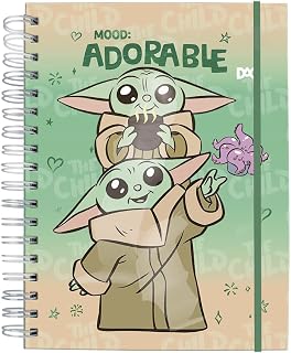 Caderno Smart Universitário Com 80 Folhas Reposicionáveis e 10 Divisórias - Baby Yoda