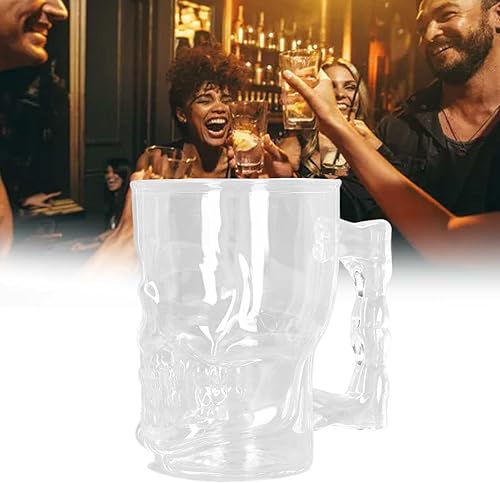 Miniatura 2 de Topyond Taza de cerveza de cristal de borosilicato de 16.9 fl oz con asas, jarra de cerveza duradera y elegante, vasos grandes de cerveza de whisky