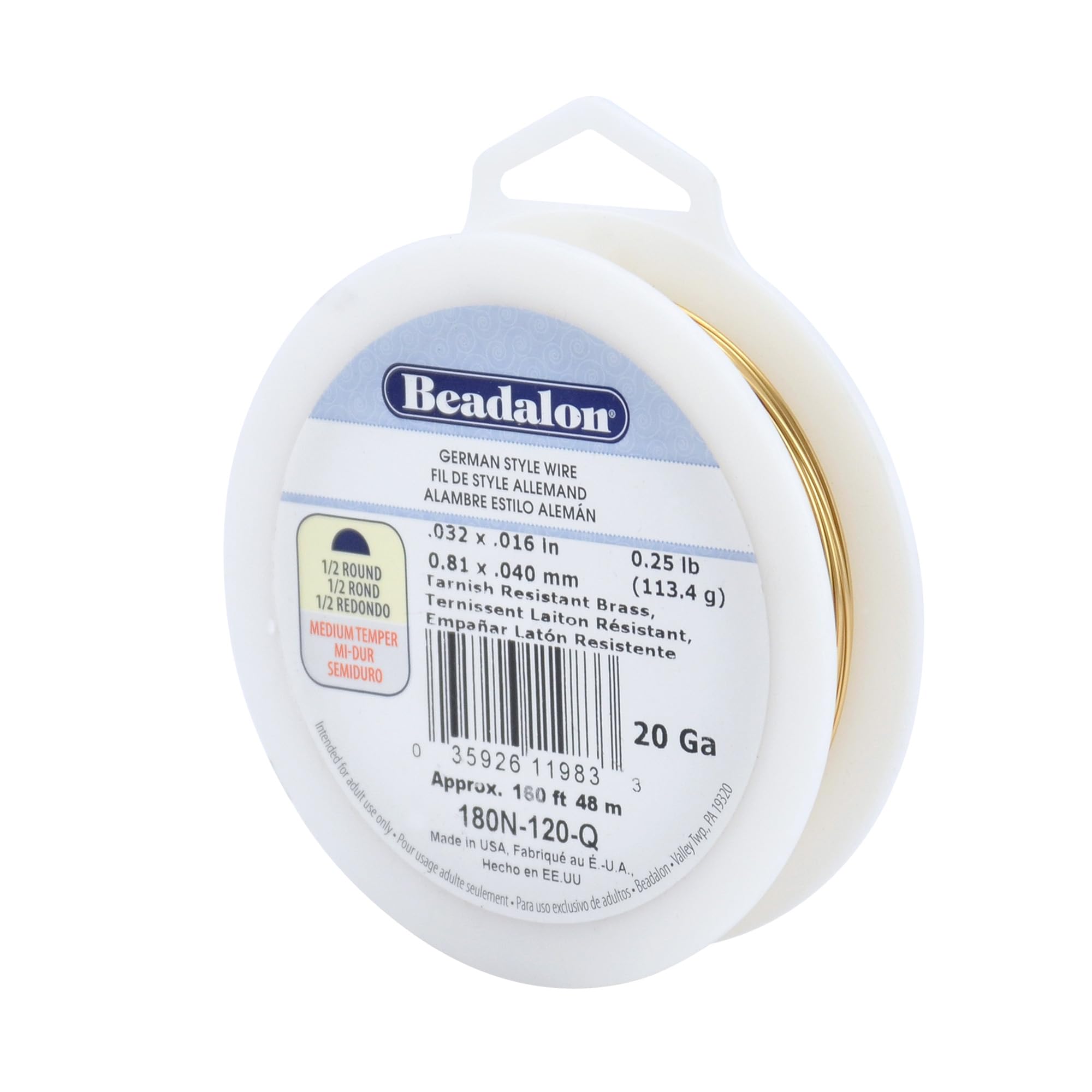 Fil lton demi-rond Beadalon cration bijoux Macintosh German Style