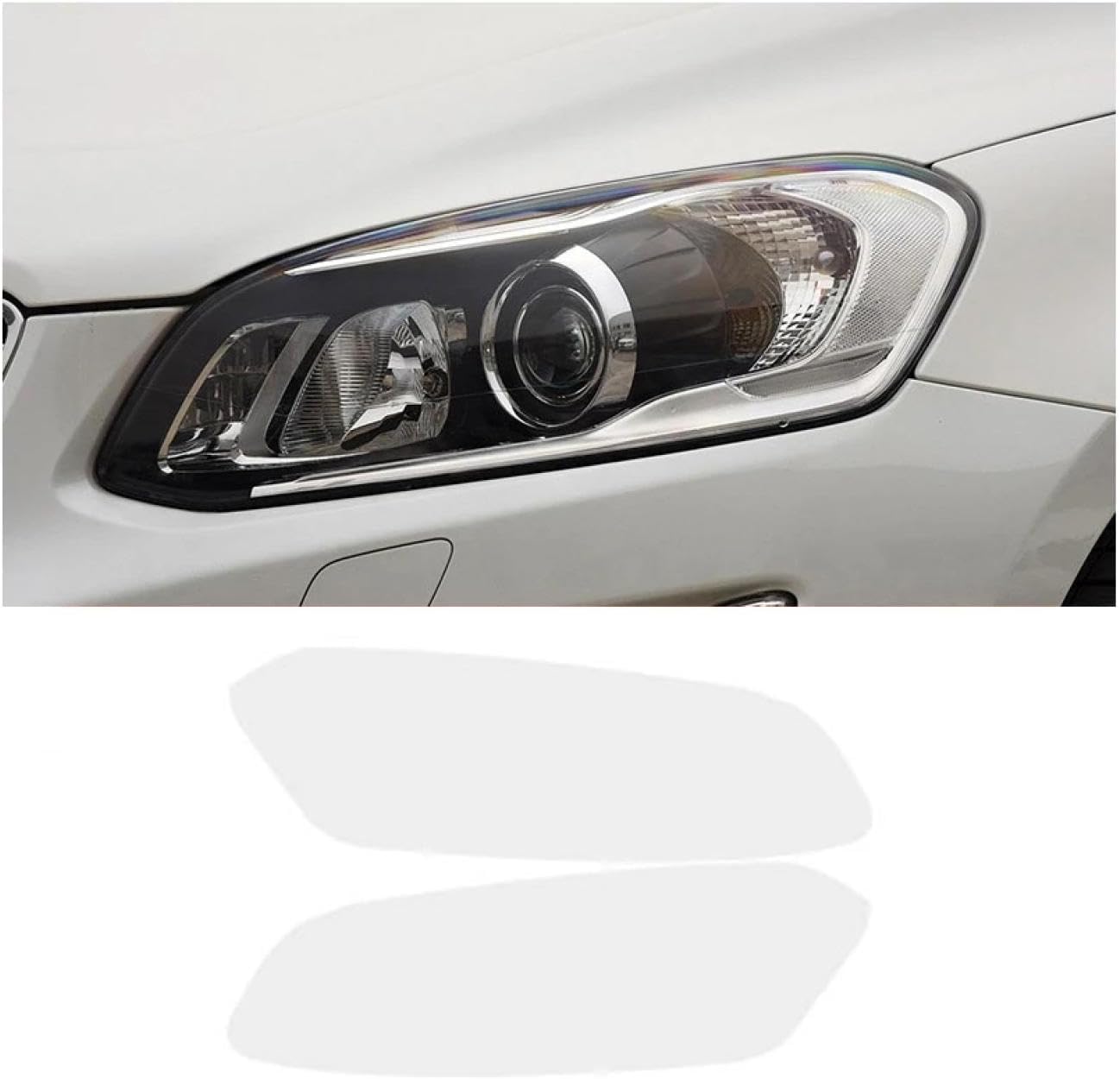 SamLng Car Front Light Film for Volvo XC60 2014 2015 2016 Light Controlled Car Front Headlamp Protection Film TPU Color Changing Car Headlight Film TPU Lamp Film Headlight Protection Sticker