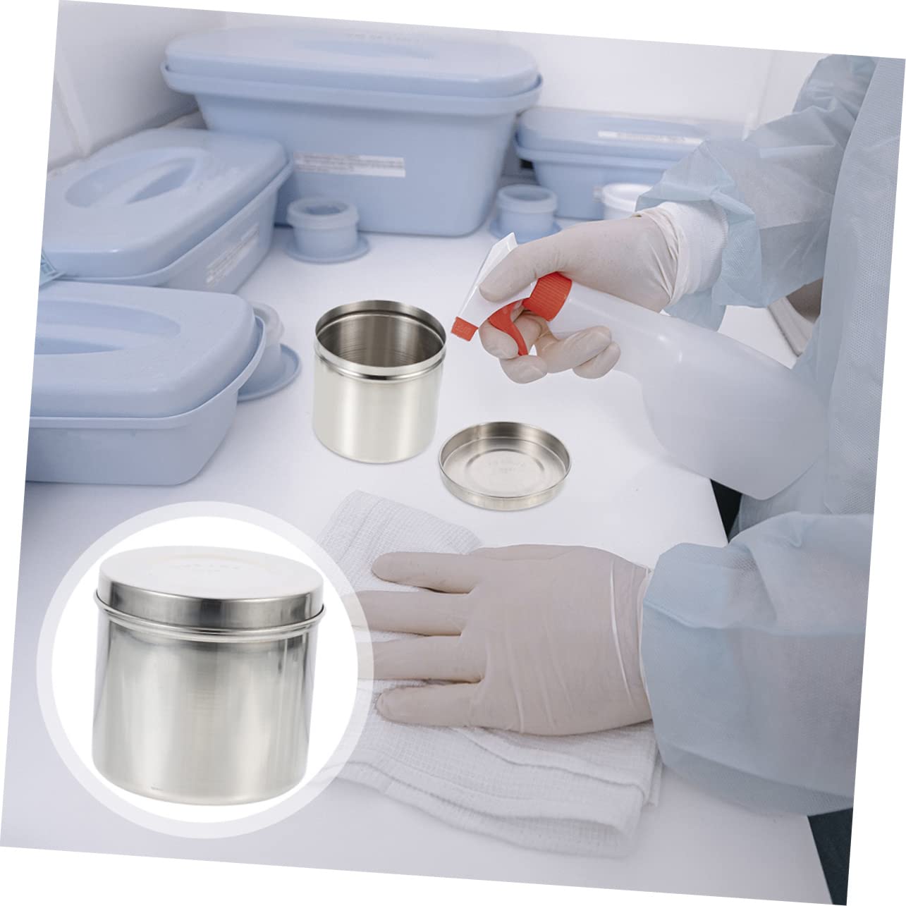 Salon Use Storage Jars Stainless Steel Dressing Storage Bottle Air Tight Gauze Jar for