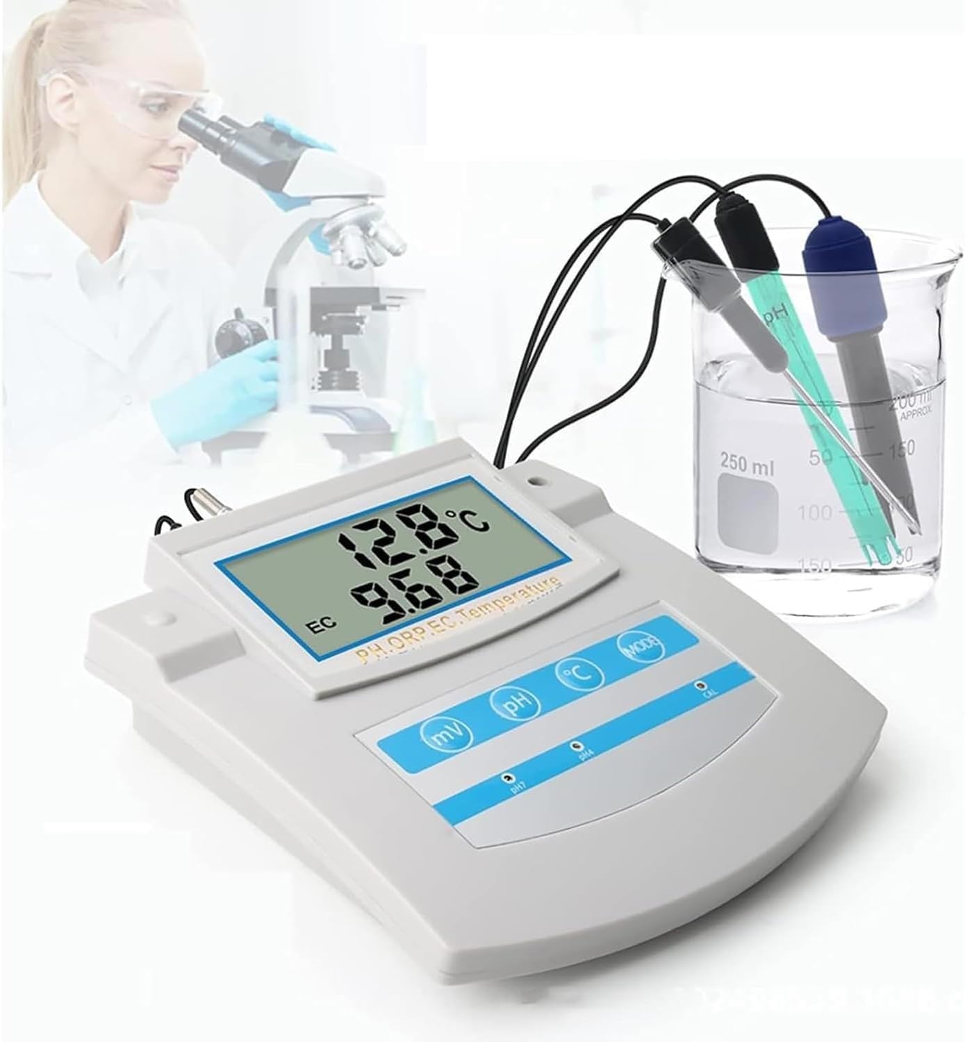 Monitor de calidad del agua para piscinas, acuarios y laboratorios de mesa