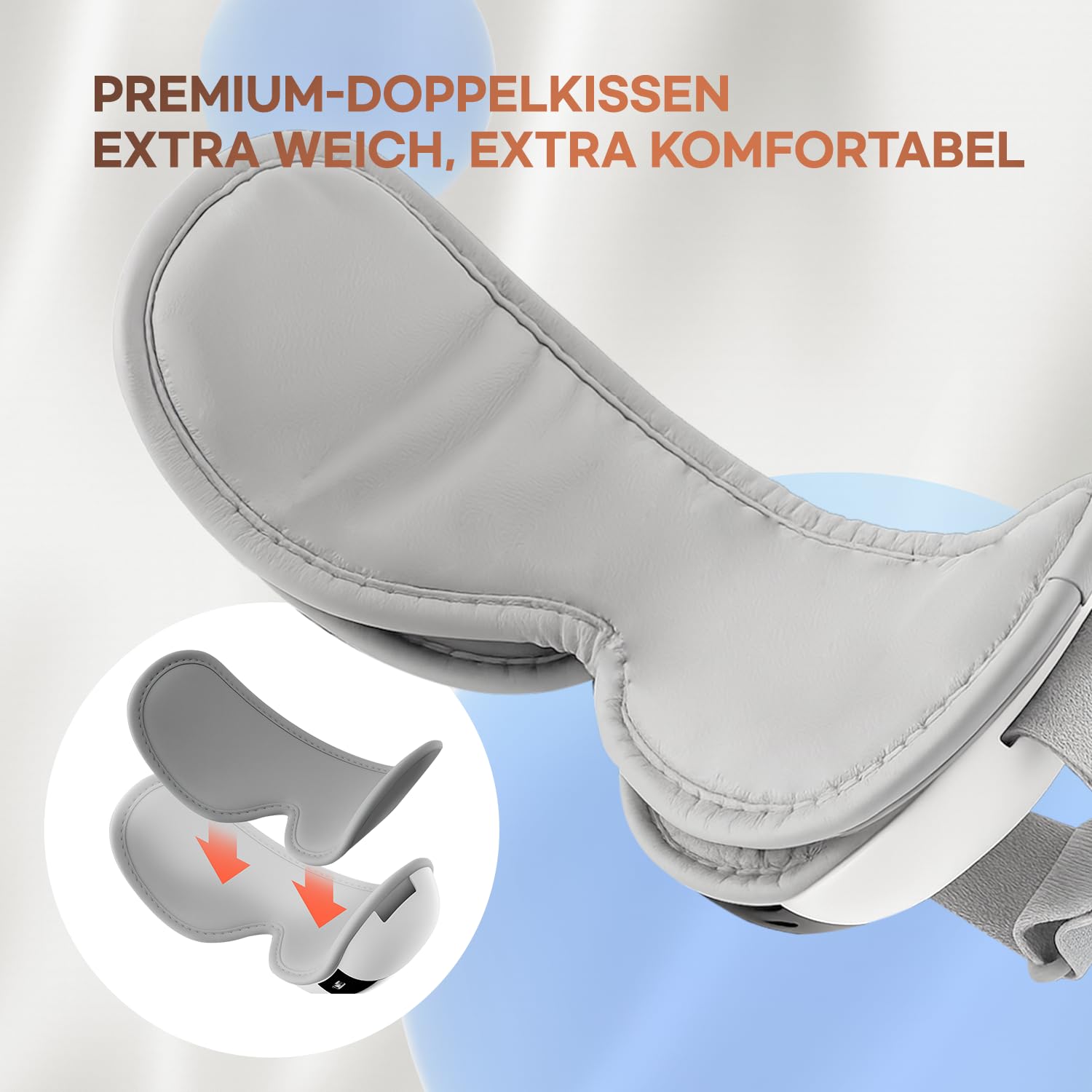 HuBDIC HubiCare Ultra Leise mit Doppel-Pad Augenmassagegerät, unter 28dB Wärme- und Kühltherapie, Luftkompressions-Augenpflegegerät für trockene Augen, Augenbelastung und Migräne-Linderung