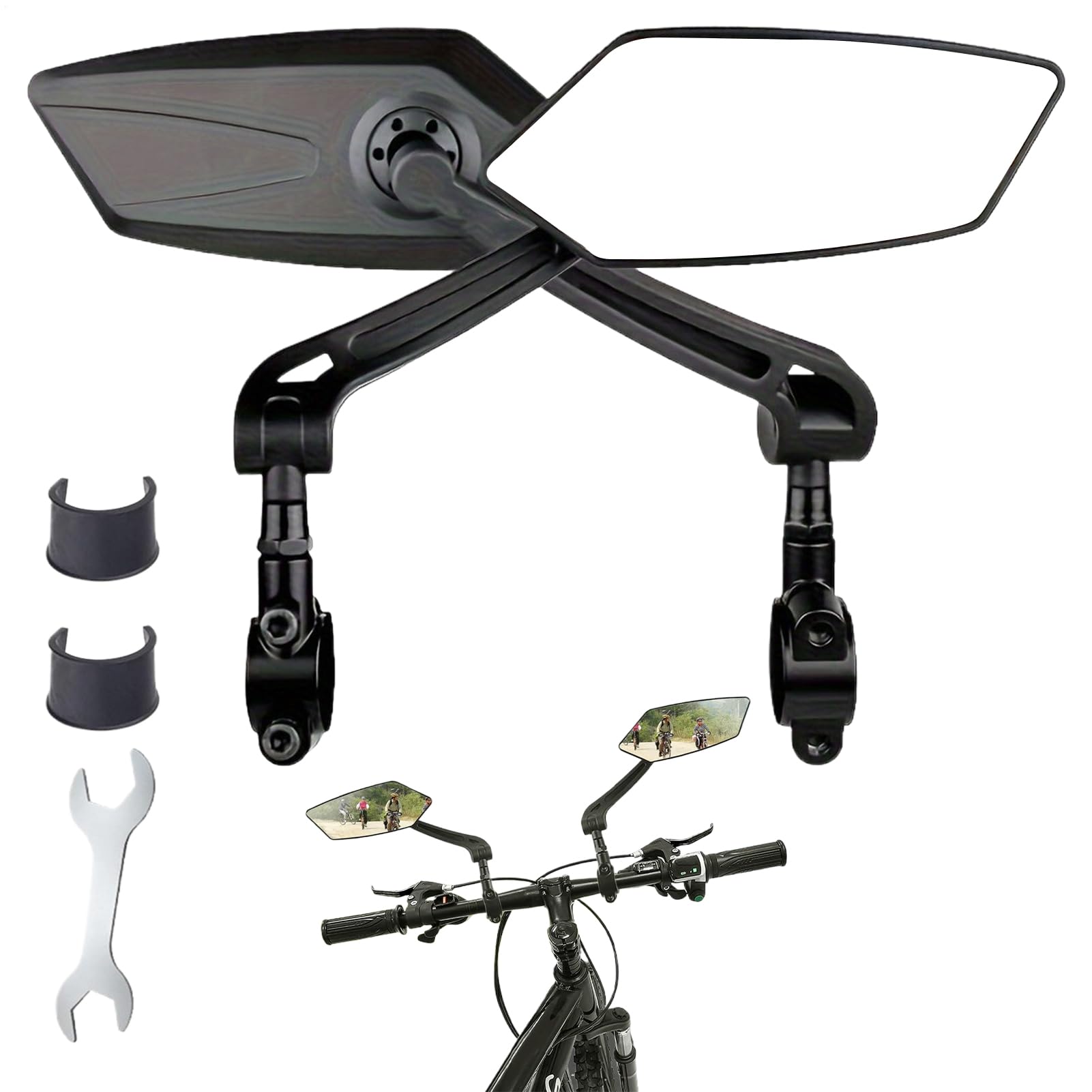 Espejo retrovisor para bicicleta de montaña carretera manillar ajustable 360 8