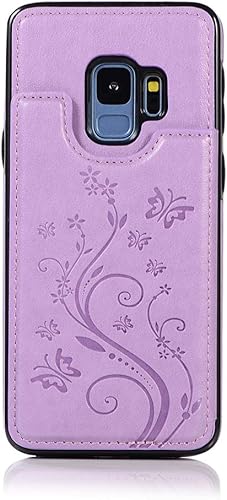 Miniatura 7 de Funda de teléfono para Samsung Galaxy S9 con protector de pantalla de vidrio templado, tarjetero con soporte para tarjetero, soporte con tapa de