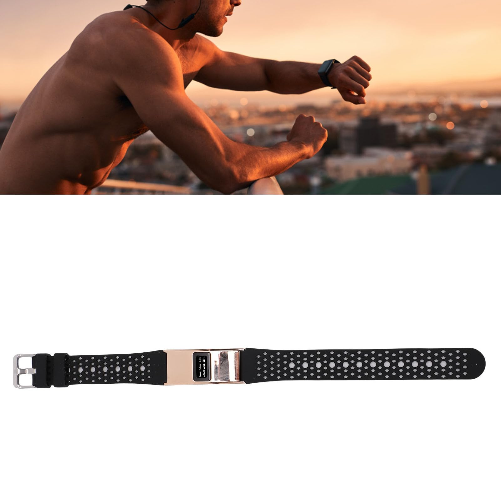 Annadue Braccialetto Intelligente Sottile per Uomo e Donna, Bluetooth 5.3, Impermeabile IPX8, con Diverse modalità Sportive, Notifica di Chiamata e Analisi del Sonno per L'uso quo (GOLD)