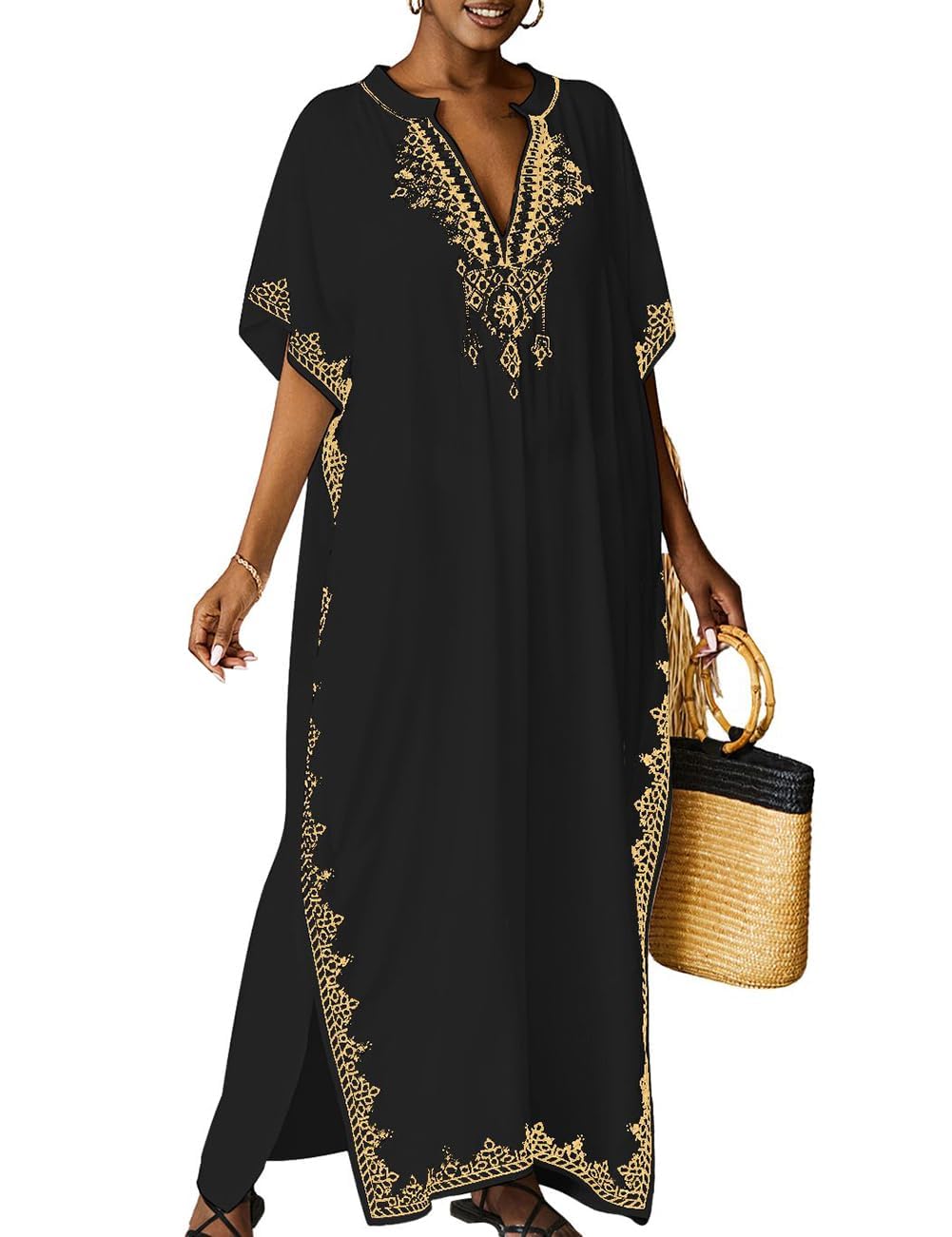 Women Beachwear Turkish Kaftans Long Swimsuit Cover up Caftan Beach Dress