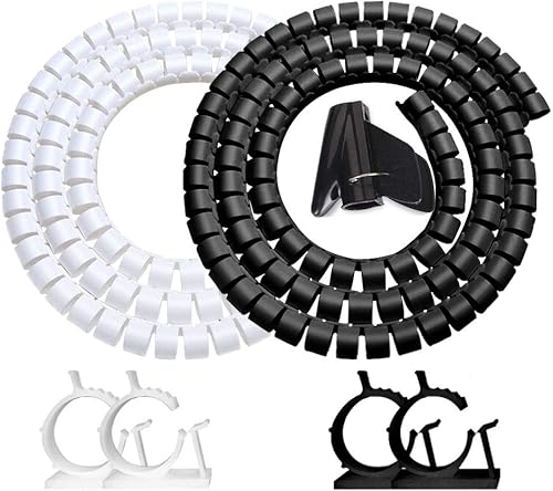 Miniatura 13 de Paquete económico de fundas negras para organización de cables de computadora, gran cubierta de cable de 1.1 pulgadas a prueba de mascotas para