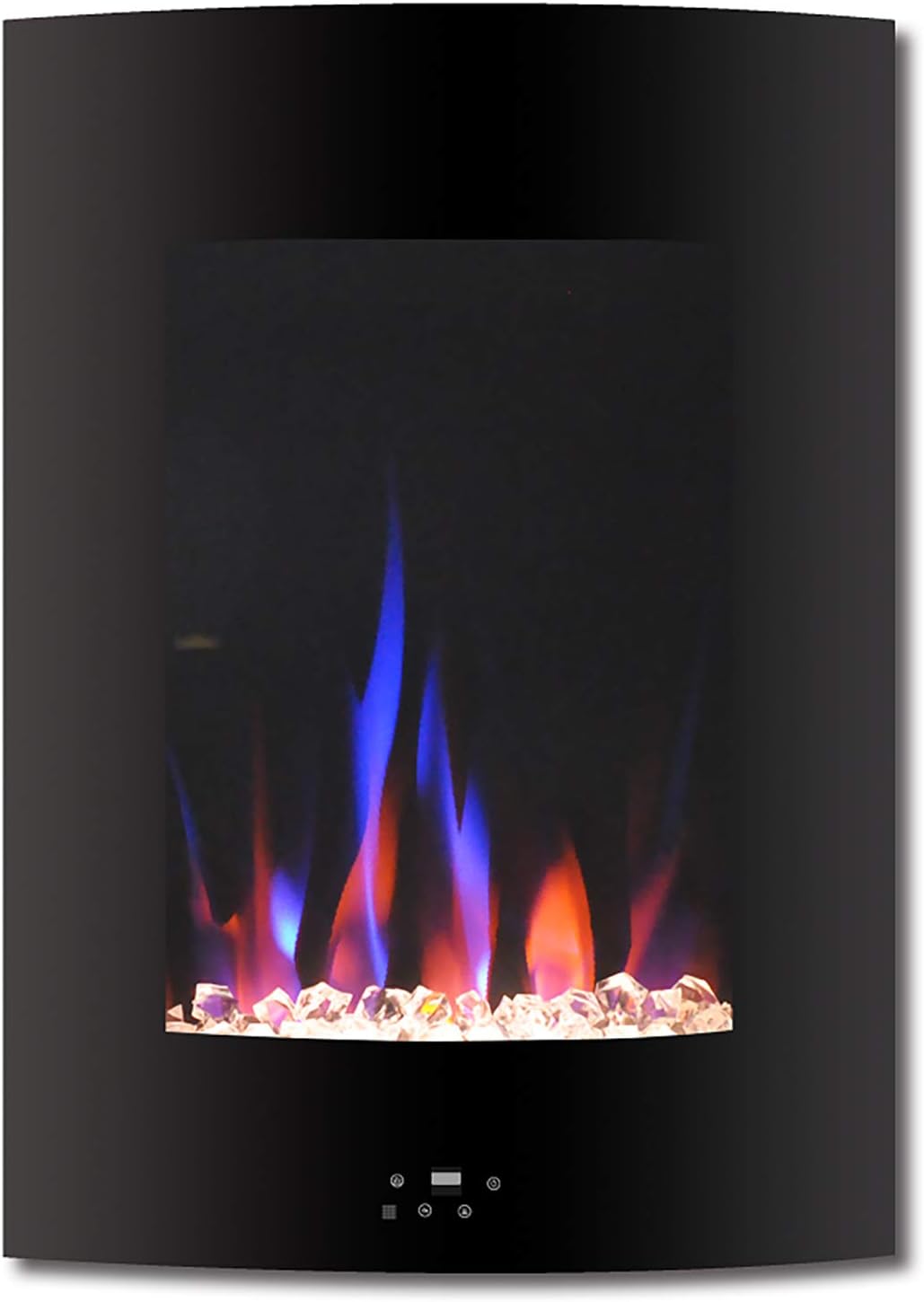 Paramount 27" Black Vertical Curved Wall Mount Electric Fireplace