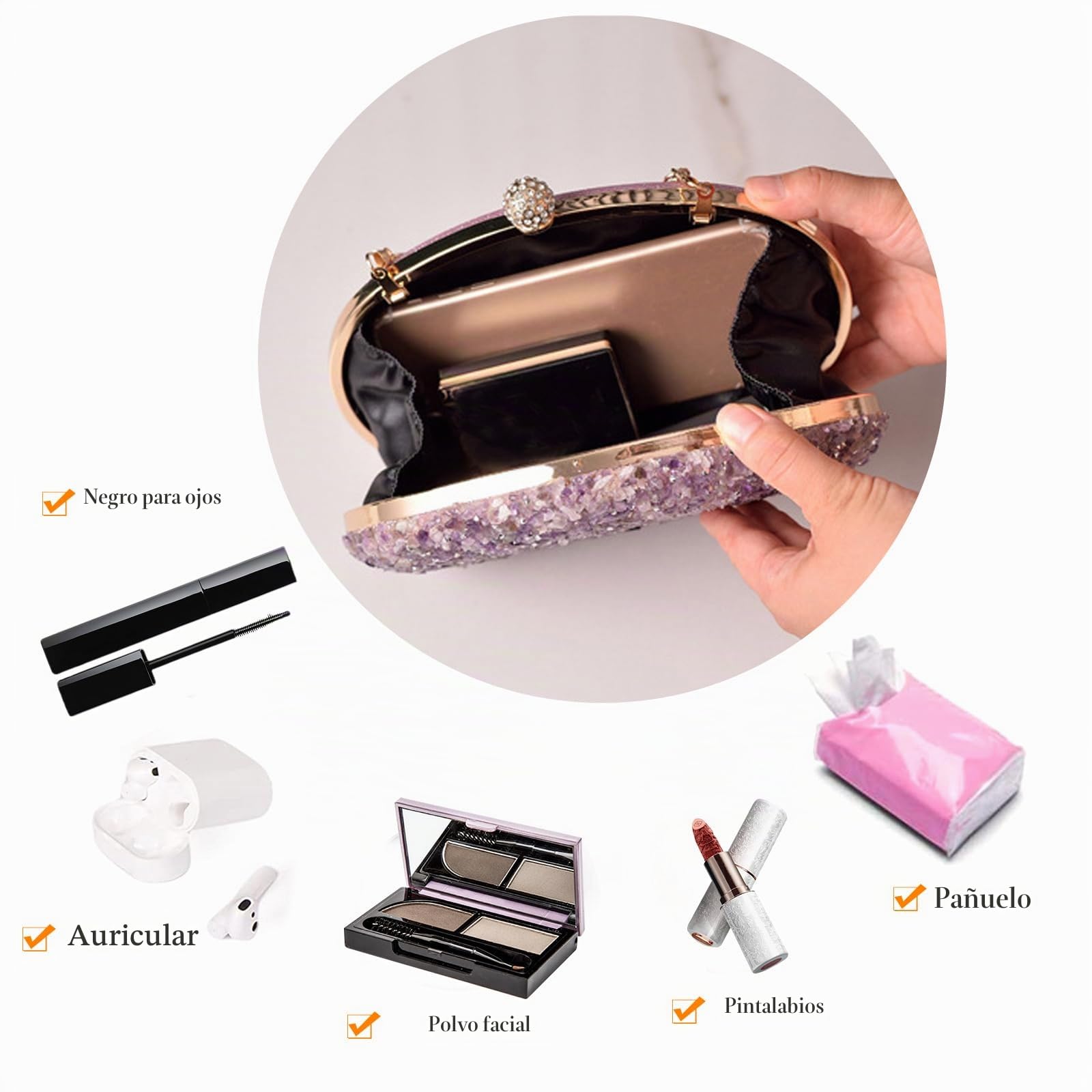 CORIOS Lentejuelas Clutch para Mujer Bolsa de Noche Bolso de Boda Bolsa de Cadena Pequeña Bolso de Fiesta Lujoso Bolso de Hombro Elegante Fiesta de Graduación Banquete Bolsos Bandolera Multicolor