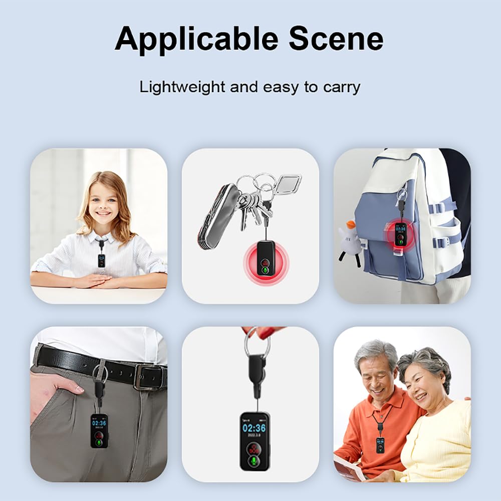 Localizzatore GPS personale, Dispositivo di localizzazione, Chiamate HD/Allarme caduta/Traiettoria storica di 90 giorni/Impermeabile IPX6/Design recinzione elettronica, per bambini, adolescenti