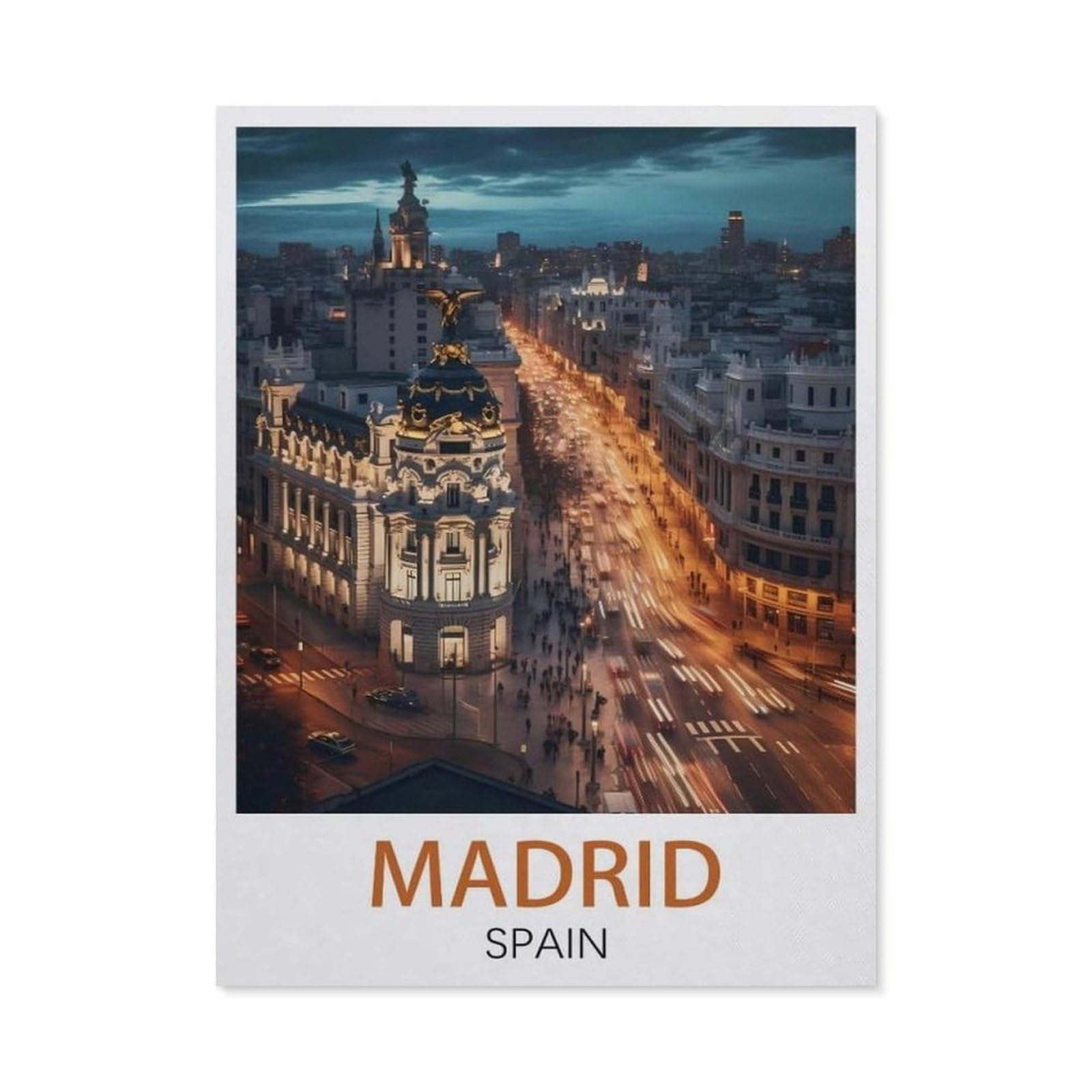 1000 Piece Jigsaw Puzzles for Adults，Madrid Spain，Classic Puzzle Difficult Puzzle Fun Creative DIY Toys Gifts for Girls And Boys, Family Games（75x50cm）-EY6