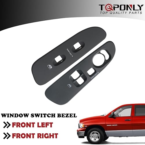 Miniatura 10 de TQPONLY Master Power - Interruptor de ventana con bisel delantero del lado del conductor  para Dodge Ram 1500 2500 3500 2005-2009 Accesorios