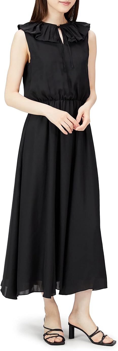 Amazon.co.jp: [ミラオーウェン] シルクタッチプリーツカラーフレア  