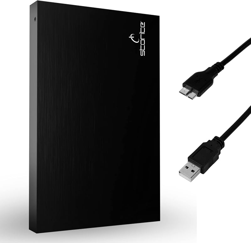 Storite 1TB Külső Merevlemez USB 3.0 PC Mac Windows Laptop Gamer Backup - 1 TB, black