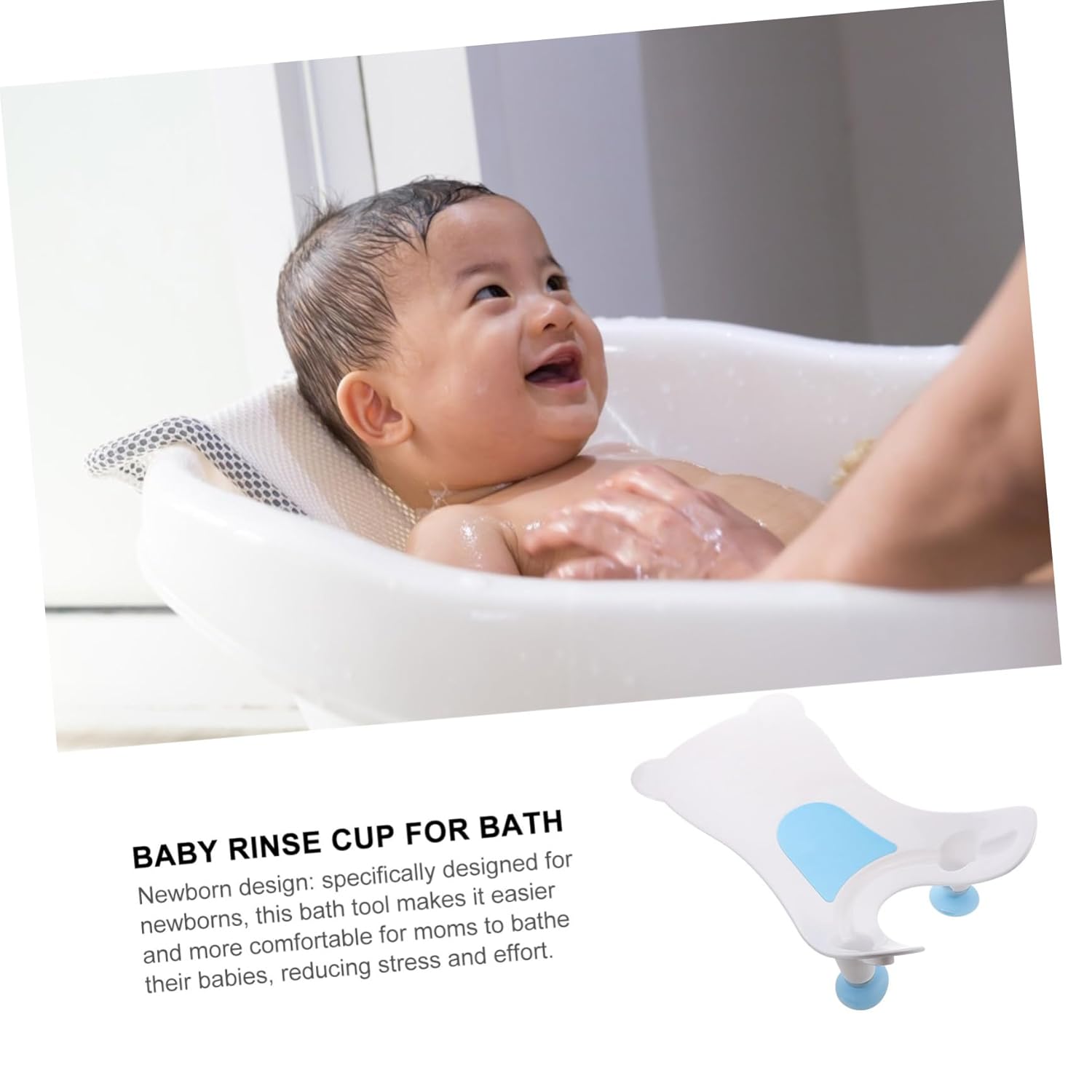 Abaodam Portable Wash Basin Lightweight Boy Girl Bath Tool for Comfortable Bathing Easy Cleaning and Toilet Training for Newborns and Toddlers Includes Hook