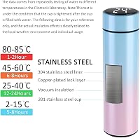 Flintronic Termosz 500ml - Rozsdamentes Acél Hőszigetelt Kulacs LCD Hőmérséklet Kijelzővel - Vízálló, BPA-mentes Termobögre Kávéhoz, Teához  7