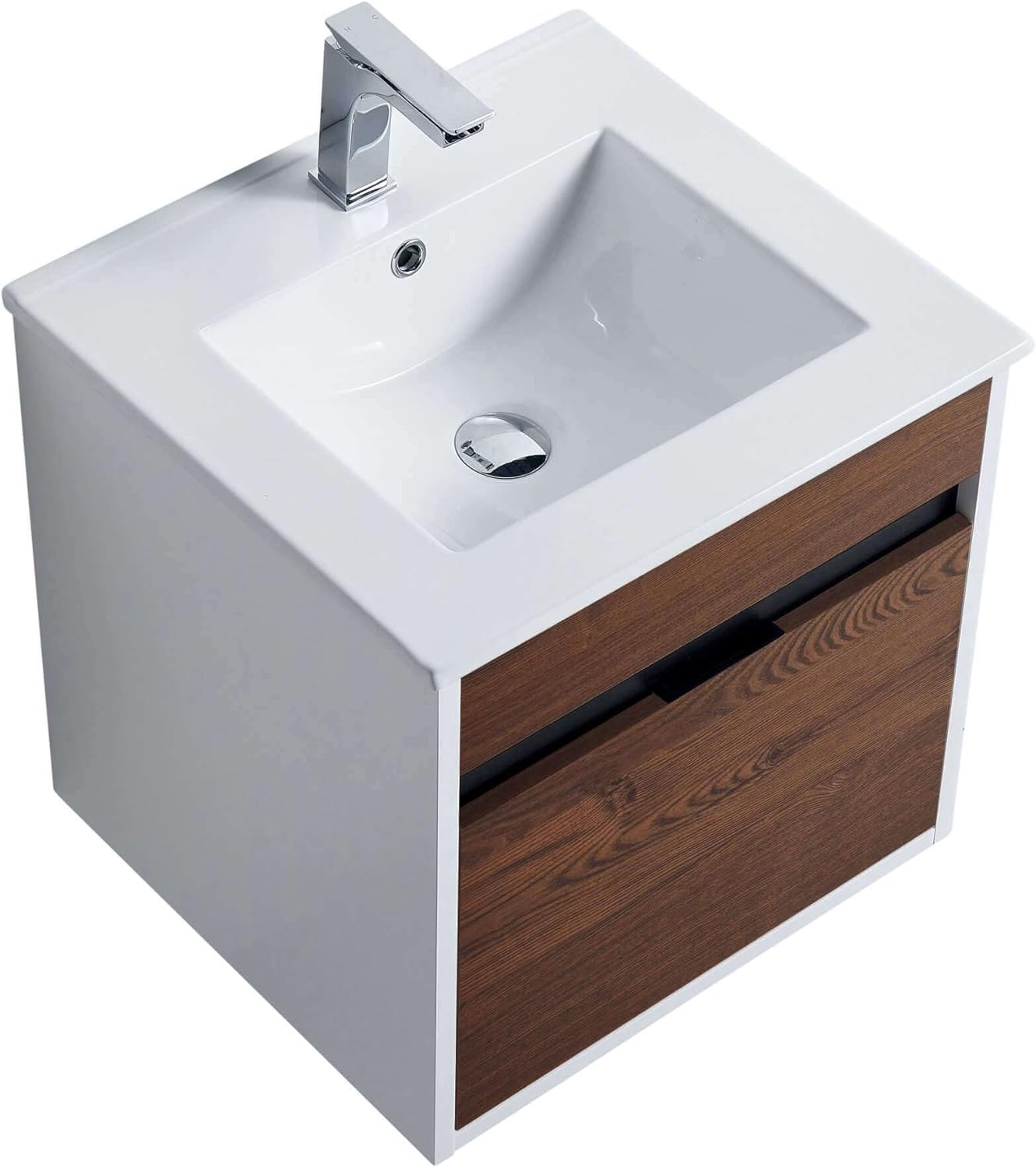 Review Fine Fixtures - Wall Mount Bathroom Vanity And Sink, Knob Free Design - Alpine Collection -