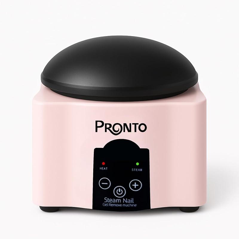 Pronto Tazón eléctrico para remojar uñas, vaporizador de uñas para acrílico, eliminación de inmersión y gel, vaporizador de acetona para uñas y removedor de esmalte de uñas, máquina para quitar esmalte de uñas de gel, removedor de vapor acrílico, rosa