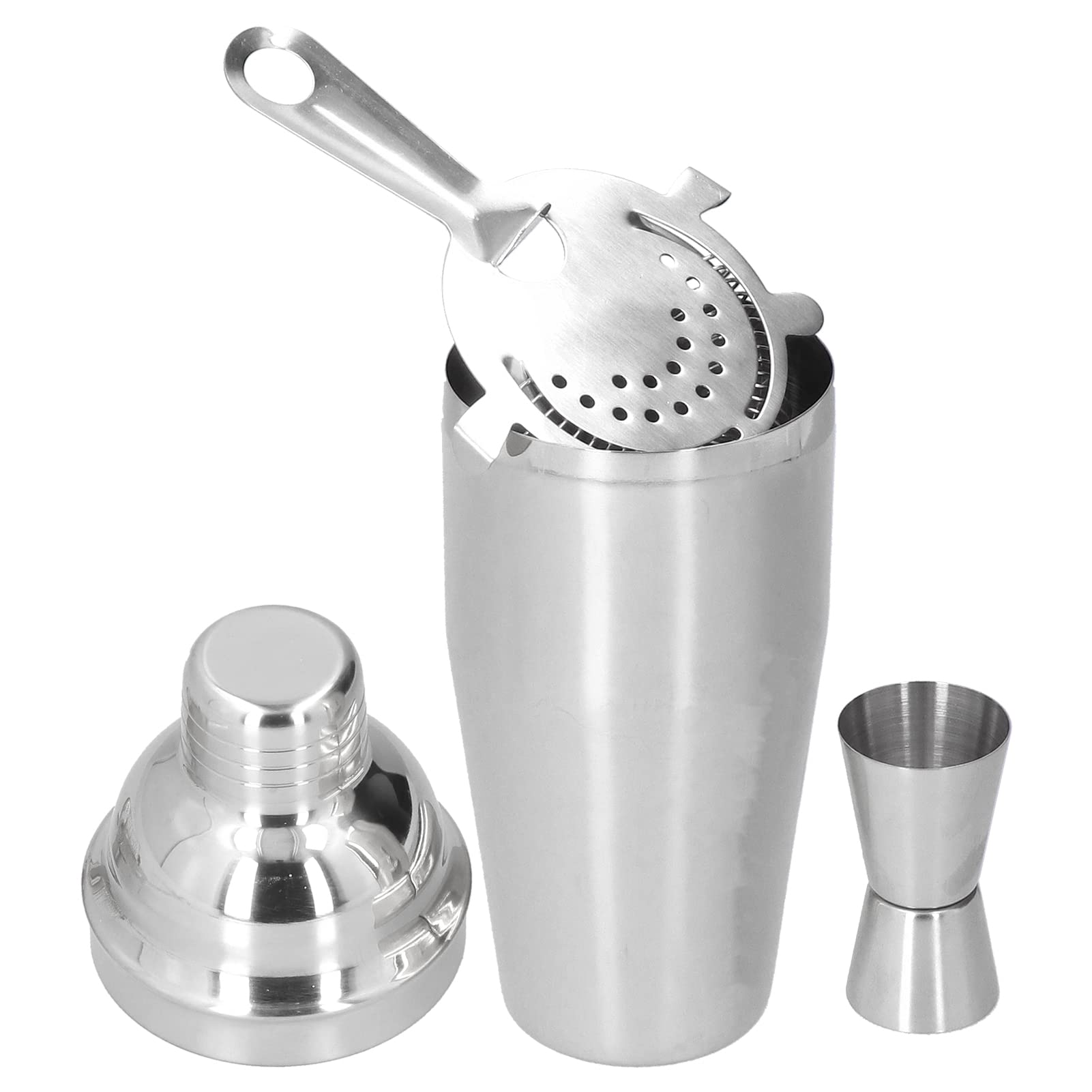 Insulated Shaker, Mixed Drink Shaker Stainless Steel Martini Shaker with Strainer Measure Cup Shaker for Bartender Bar