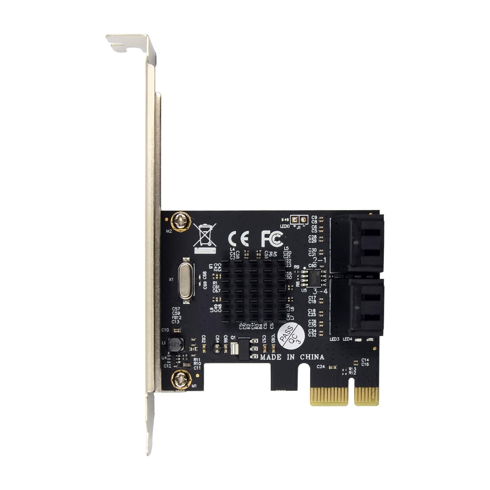 InLine PCIe Schnittstellenkarte, 4X SATA 6Gb/s, Hot Swap, NCQ, Marvell Chipsatz, für SSD und HDD Erweiterung, kompatibel mit PCIe x1-x16, 76617M