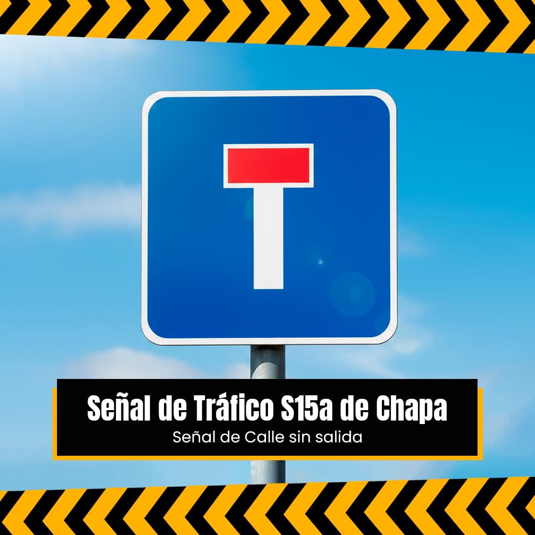PARKING FÁCIL | Señal de Tráfico Chapa Economica | Resistente de Acero Termolacado | Señalización de Carreteras | Seguridad Vial | Máxima Visibilidad, Tamaño 50 cm (Calle sin Salida)