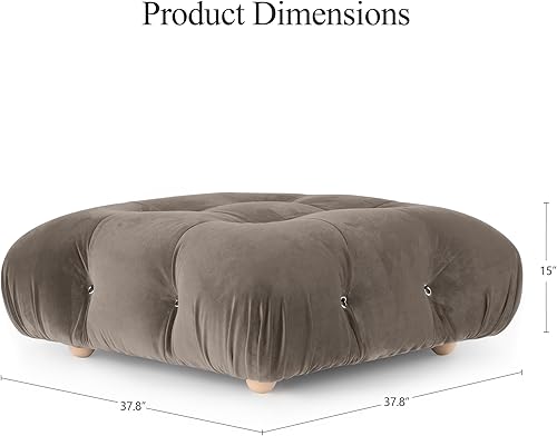 Miniatura 2 de Sofá otomano grande y moderno, cojín de felpa suave, esponja de alta densidad y lujosa tela flocada, sofá de nube perezoso y cómodo para sala de