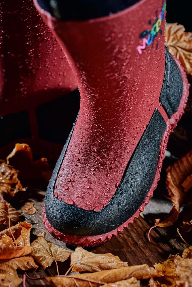 Grubs Muddies Icicle - Botas de agua de neopreno unisex para niños, Red, 25 EU