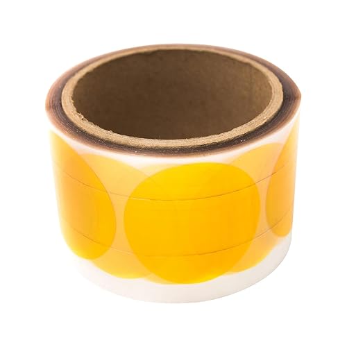 Miniatura 8 de Bertech Discos de enmascaramiento de poliimida, 1 pulgada de diámetro, ámbar, hechos de película de poliimida de alta temperatura con adhesivo