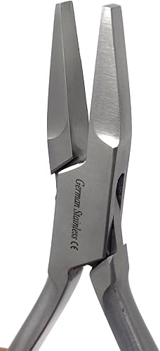 Miniatura 8 de Alicates de doblado de alambre de ortodoncia de acero inoxidable alemán prémium (alicates de punta plana)