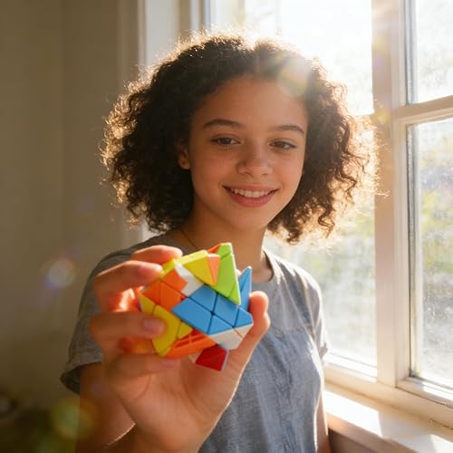 Miniatura 7 de SUN-WAY Cubo mágico de 4 x 4 ejes 4x4 sin calcomanías, cubo de velocidad de eje 4x4x4 Fisher Cube rompecabezas juguetes para niños y adultos