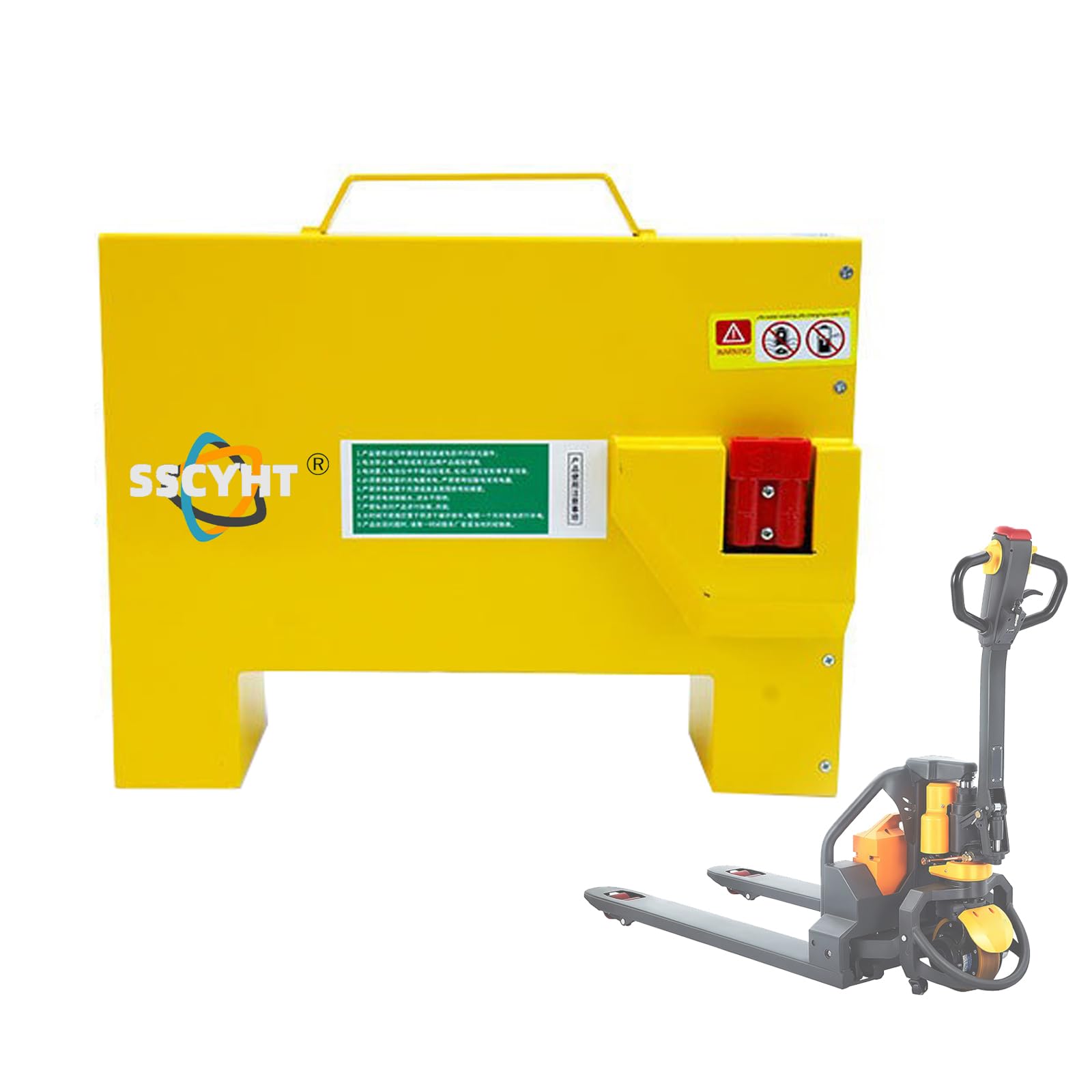 Batteria al Litio 48V 20Ah CBD15W-LiX per transpallet 15JW-I | Kit riserva per transpallet elettrico esente manutenzione, con impugnatura portatile, rimovibile e custodia in metallo