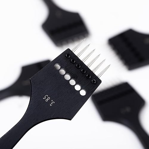 Miniatura 6 de WUTA Kit de herramientas de mano de trabajo profesional con agujeros de cuero circular extraíble perforador de cuero cincel para manualidades