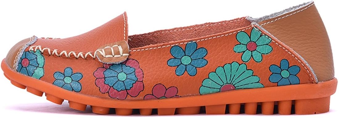 KEESKY Leather Flats Loafers for Women