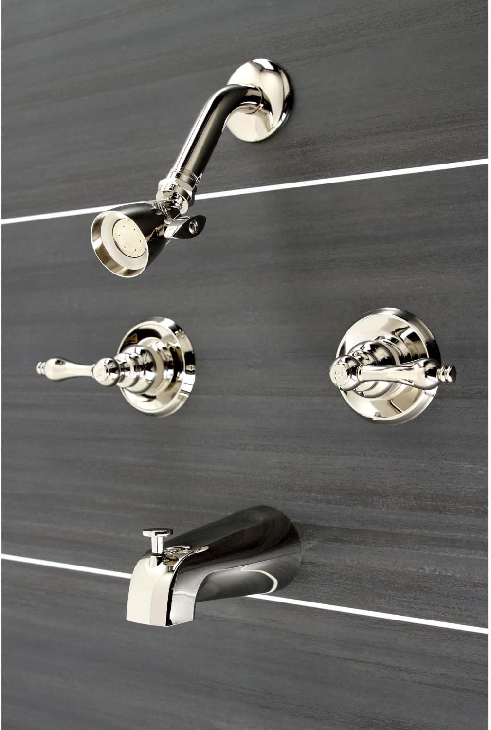 Kingston Brass KB243ALAB Victorian Double-Handle Tub and Shower Faucet in Antique Brass
