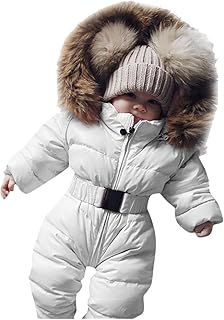 NC Baby,Clothing,Baby Girls 0-24m,Snow & Rainwear,Snowsuits Baby Winter Hooded Jacket,Unisex Boy Girl Hooded Jumpsuit Warm Zipper Down Snowsuit,Quilted Thicken Down Puffer Hooded Romper Jumpsuit Onesie Warm Coat Outerwear Clothes for Infant 3-24M